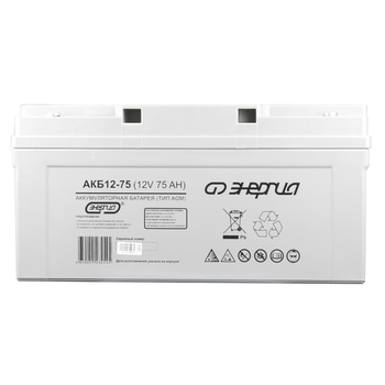 Аккумулятор для ИБП Энергия АКБ 12-75 (тип AGM) - ИБП и АКБ - Аккумуляторы - Магазин сварочных аппаратов, сварочных инверторов, мотопомп, двигателей для мотоблоков ПроЭлектроТок
